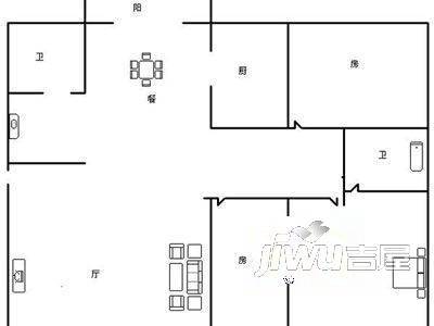 世纪城3室1厅2卫户型图