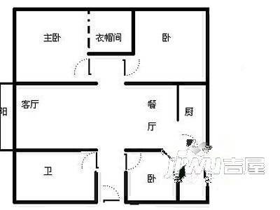 陶然公寓2室1厅2卫户型图