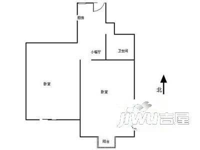 门前江公寓2室1厅1卫户型图