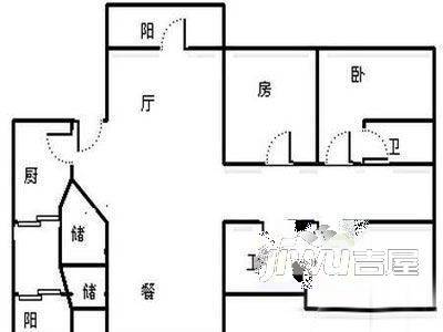 马弄住宅西区3室1厅2卫户型图