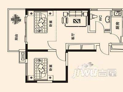 胜利西村2室2厅1卫户型图