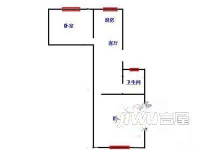 丁香苑2室1厅1卫户型图