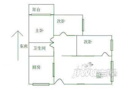 家宜花园2室2厅1卫户型图