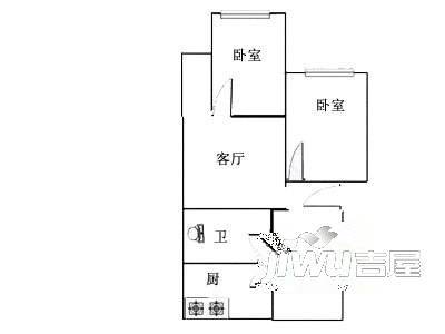 家宜花园2室2厅1卫户型图