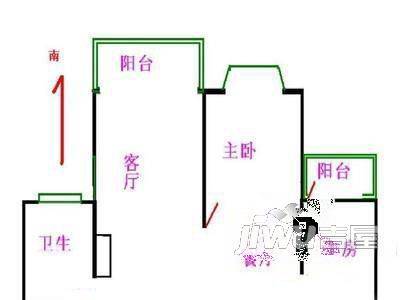 清水嘉苑1室1厅1卫户型图