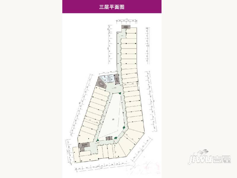 铂金商贸大厦3室3厅0卫100㎡户型图