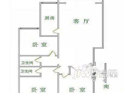 华都苑3室1厅2卫户型图