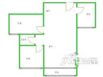 润沁花园2室1厅1卫户型图