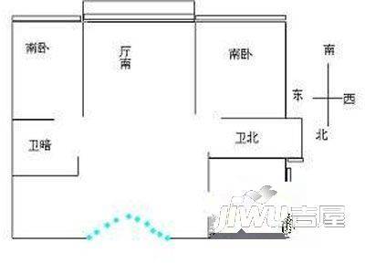 天工华庭2室1厅1卫户型图