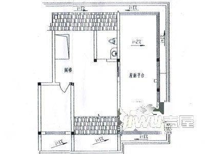 天工华庭2室1厅1卫户型图