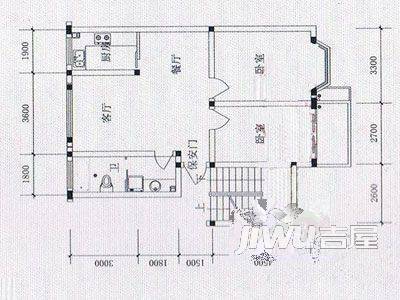 天工华庭2室1厅1卫户型图