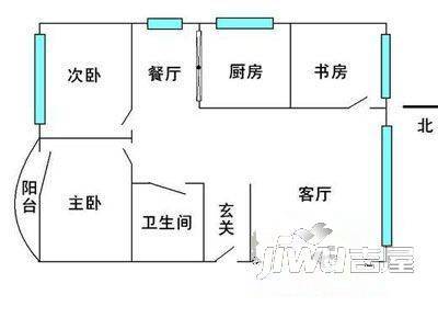 文锦苑2室1厅1卫户型图