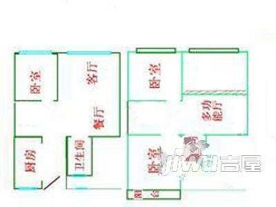 新世纪花园3室1厅1卫户型图