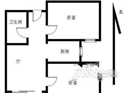 越仕苑2室1厅1卫户型图