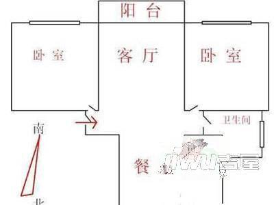 越仕苑2室1厅1卫户型图