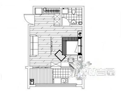 燕甸园1室1厅1卫户型图