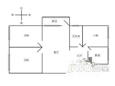 百福园1室1厅1卫户型图