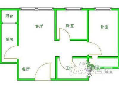 锦绣花园2室1厅1卫户型图