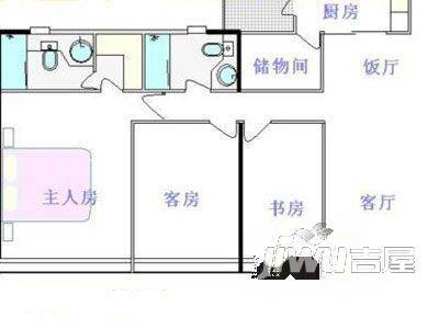 柯桥城市花园3室2厅1卫户型图