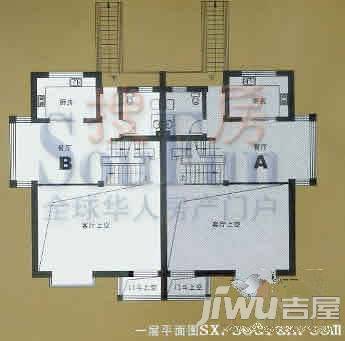 蓝天华都苑别墅2室1厅1卫户型图