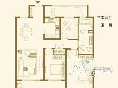 玲珑小筑3室2厅2卫户型图