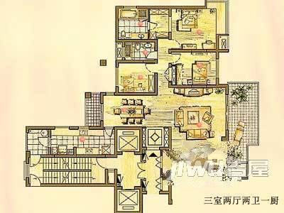 玲珑小筑3室2厅2卫户型图