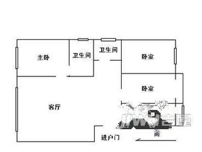 大明颐泽苑3室1厅1卫户型图