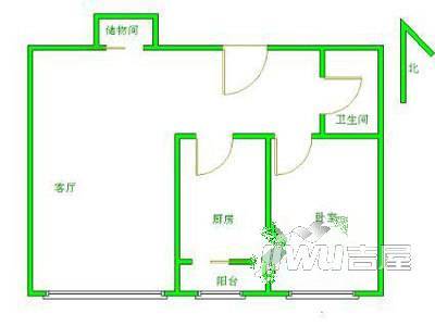 大明颐泽苑3室1厅1卫户型图