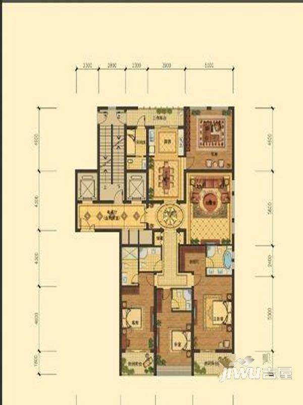 天工大厦4室2厅2卫179㎡户型图