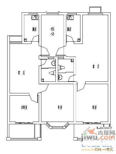 华商清水湾3室2厅2卫136㎡户型图