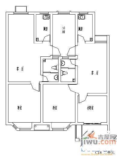 华商清水湾3室2厅2卫136㎡户型图