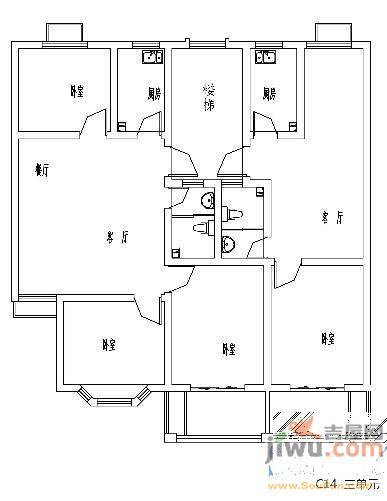 华商清水湾3室2厅2卫136㎡户型图