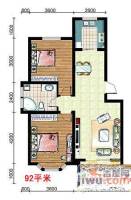 锦绣滨湖2室2厅1卫92㎡户型图