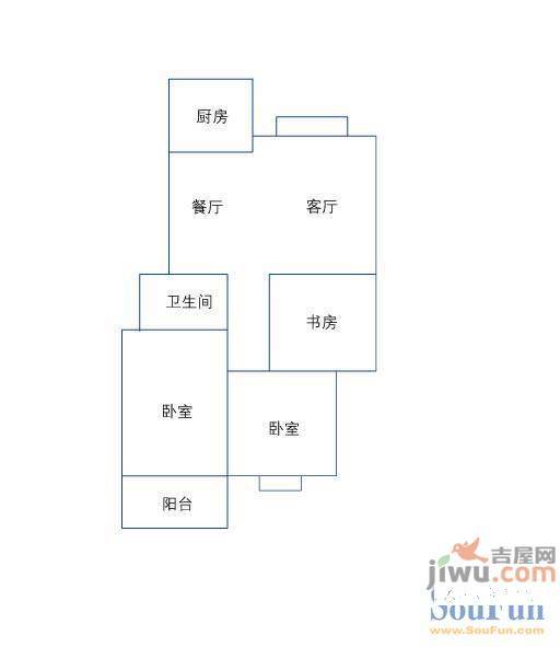 东方明珠嘉苑2室2厅1卫103.5㎡户型图