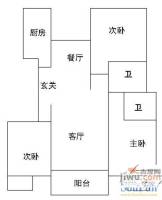 康居小区3室2厅2卫128㎡户型图