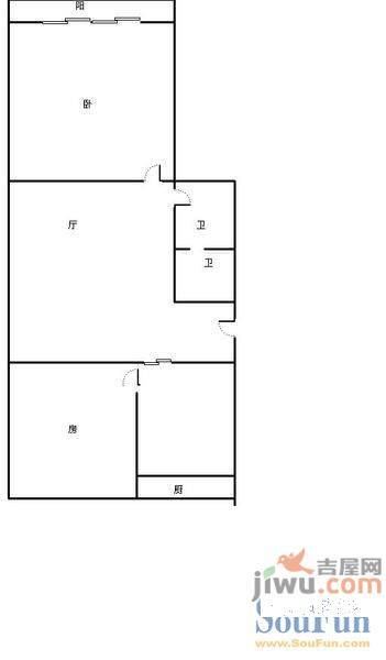 民怡园3室2厅1卫98㎡户型图