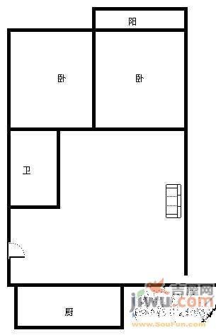 民怡园3室2厅1卫98㎡户型图