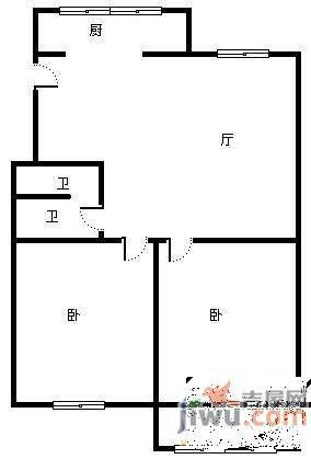 民怡园3室2厅1卫98㎡户型图