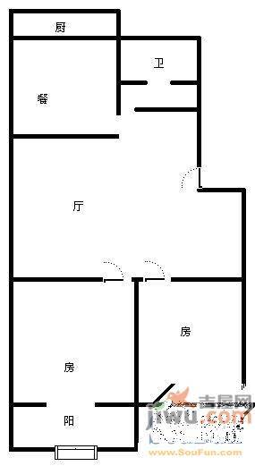 民怡园3室2厅1卫98㎡户型图