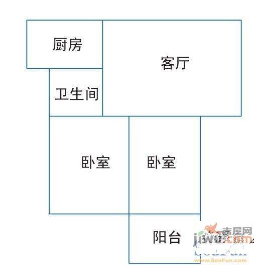 民怡园3室2厅1卫98㎡户型图