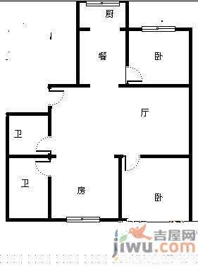 民怡园3室2厅1卫98㎡户型图