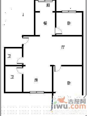 民怡园3室2厅1卫98㎡户型图