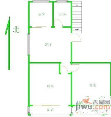 鼓楼花园2室1厅1卫70㎡户型图