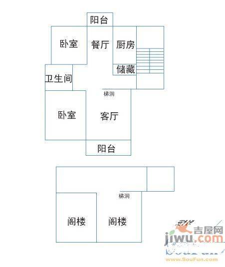 碧螺山庄3室2厅1卫135㎡户型图