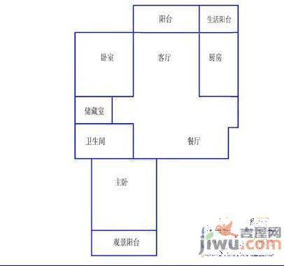 民富园3室2厅1卫108㎡户型图