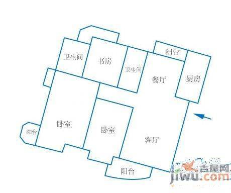 中铁人才家园3室2厅2卫144.7㎡户型图