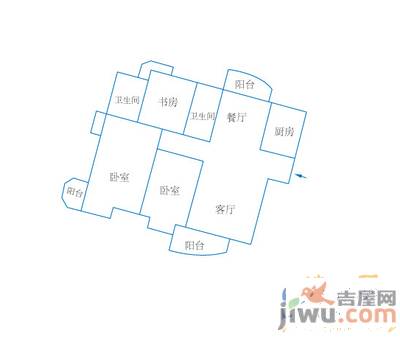 中铁人才家园3室2厅2卫144.7㎡户型图