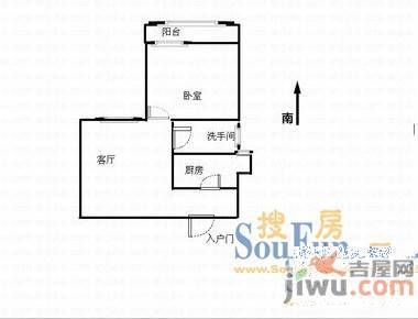 奎中小区2室1厅1卫户型图