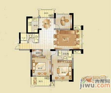 华润花园3室2厅2卫140㎡户型图