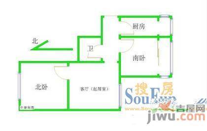 森活绿郡2室1厅1卫户型图